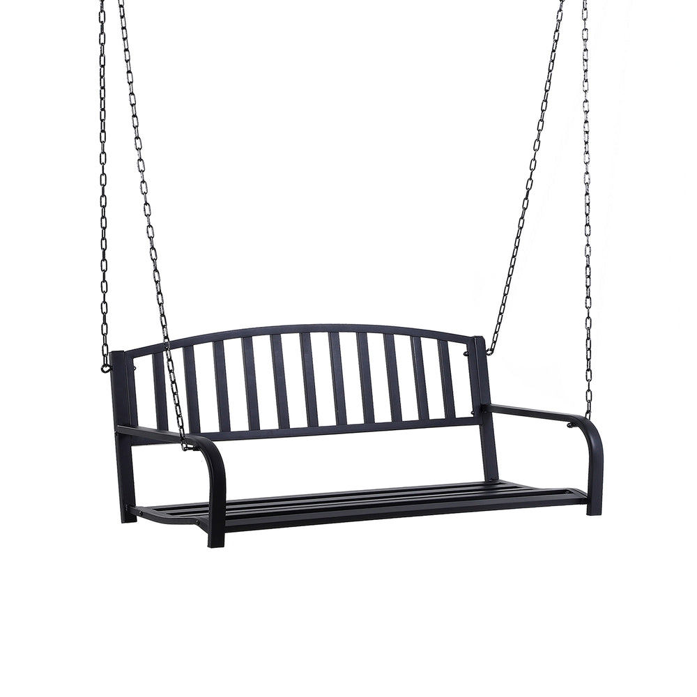 Porch swing with chain, black