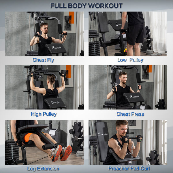 Multifunctional weight machine with 65 kg weight