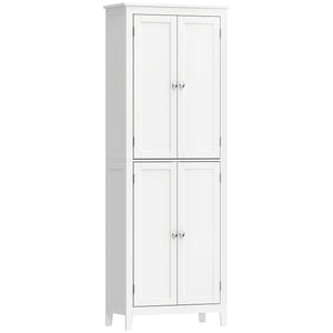67-inch Bathroom Cabinet with Adjustable Shelves, White