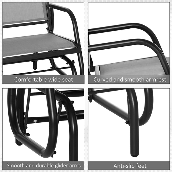 Rocking chair with seat and backrest in breathable mesh fabric, grey
