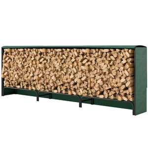 10 ft. firewood rack with cover and 660 lb. capacity