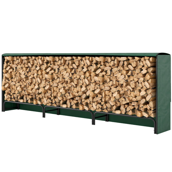 10 ft. firewood rack with cover and 660 lb. capacity