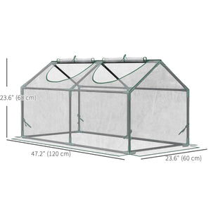 Portable mini tunnel greenhouse, transparent