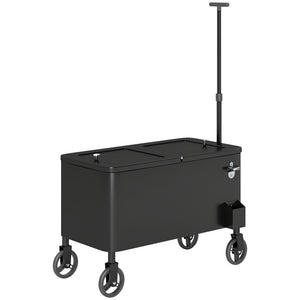 76L refrigerated trolley with wheels and adjustable handle, black