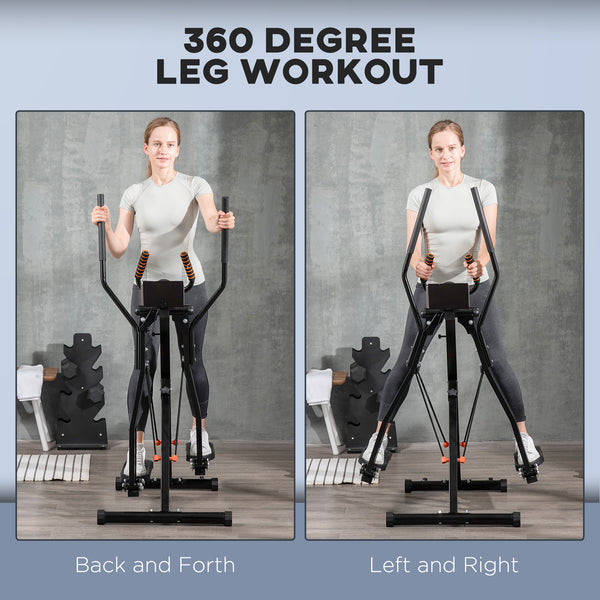 Elliptical trainer with four resistance levels, LCD display and heart rate sensor