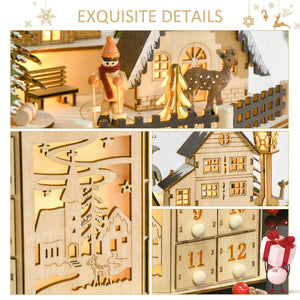 24-Day Natural Wooden Christmas Advent Calendar
