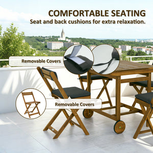 5-piece wooden dining set