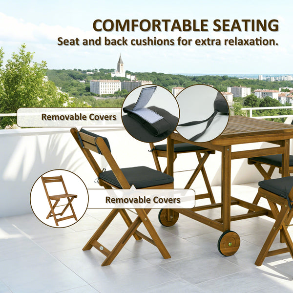 5-piece wooden dining set