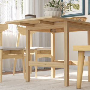 Country-style drop-leaf kitchen table for small spaces