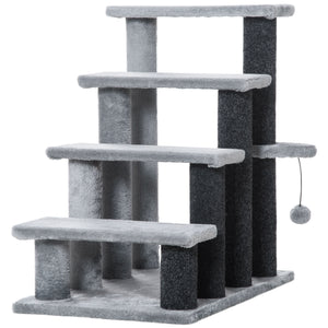 Cat stairs with scratching post and toy ball