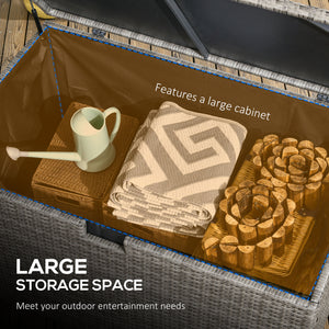 113 Gallon Outdoor Rattan Storage Box, Mixed Gray
