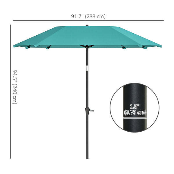 7.6-foot aluminum patio umbrella, sky blue