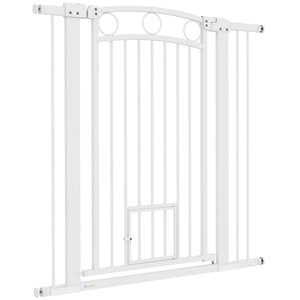 Extra-tall dog gate with cat flap