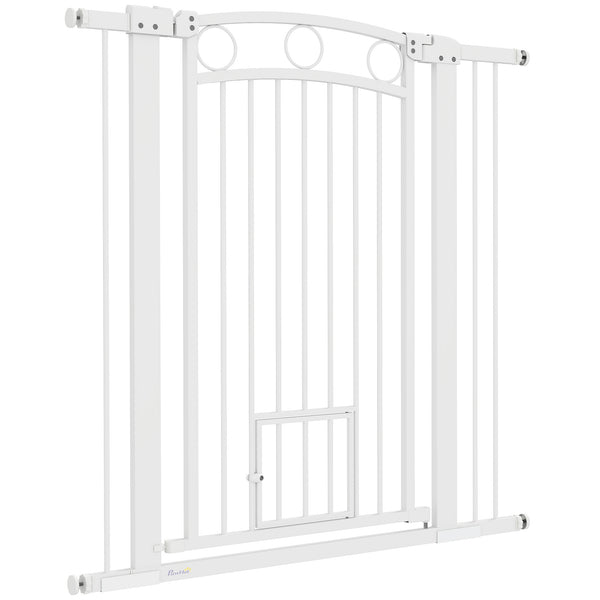 Extra-tall dog gate with cat flap