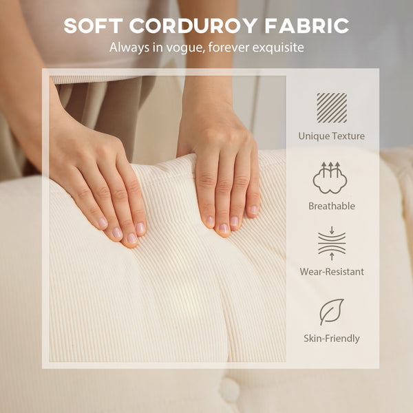 Sectional sofa with convertible chaise longue, cream white