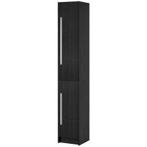 Bathroom Storage Cabinet with Adjustable Shelves, Bathroom Organizer, Black Wood Grain