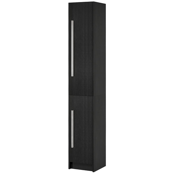 Bathroom Storage Cabinet with Adjustable Shelves, Bathroom Organizer, Black Wood Grain