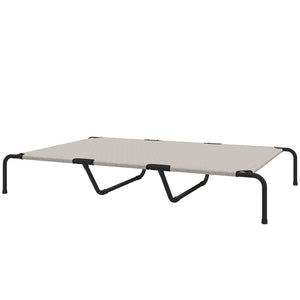 Elevated dog bed with breathable mesh, beige
