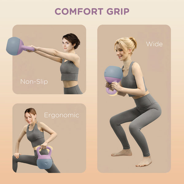 18 lb Kettlebell with non-slip handle and stable base – Purple