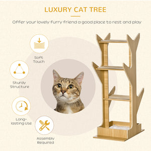 4-Level Wooden Cat Tree with Resting House