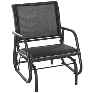 Rocking chair with breathable mesh seat and back, black