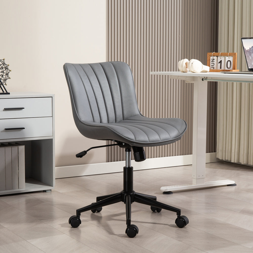 Office chair without armrests, dark grey