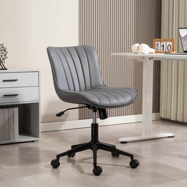 Office chair without armrests, dark grey