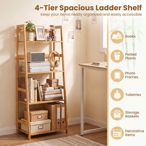 4-tier bamboo plant flower storage rack multifunctional stand