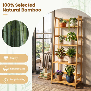 4-tier bamboo plant flower storage rack multifunctional stand