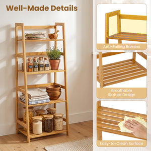 4-tier bamboo plant flower storage rack multifunctional stand