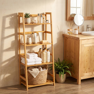 4-tier bamboo plant flower storage rack multifunctional stand