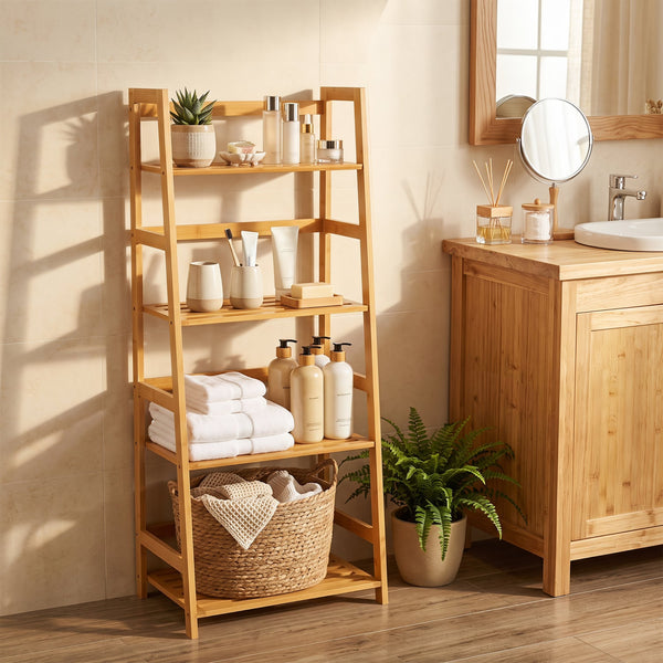 4-tier bamboo plant flower storage rack multifunctional stand