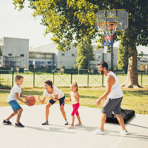 Portable basketball hoop, adjustable height from 1.80 m to 2.10 m, with wheels