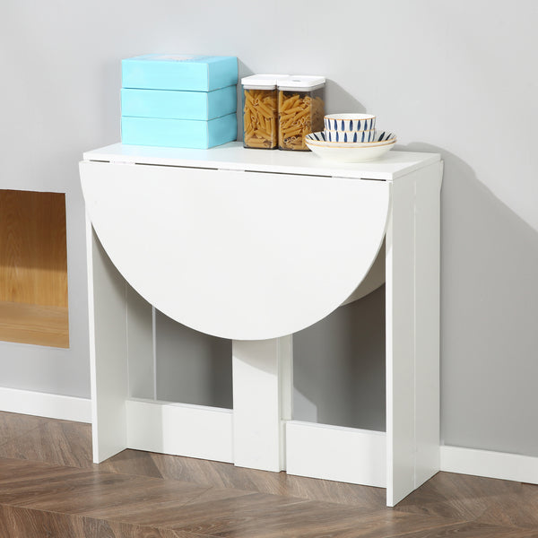 41" folding dining table for small spaces, white.