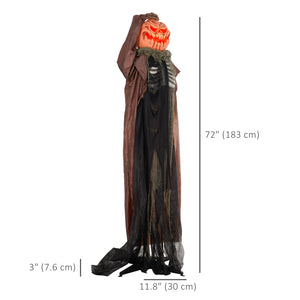 6ft Life Size Halloween Outdoor Ghost Pumpkin Skull Decoration, Sound &amp; Motion Activated