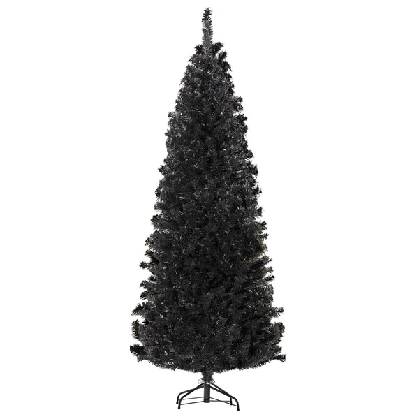 6ft Black Artificial Christmas Tree with Automatic Opening