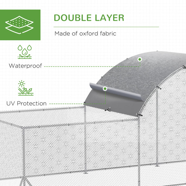 Metal Chicken Coop with Waterproof and UV-Resistant Cover