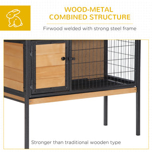 Hutch with tray and openable waterproof roof