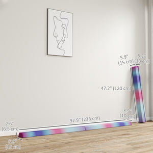 2.3m Foldable Balance Beam with Non-Slip Base, Multi-Color