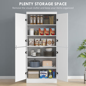 4-door storage unit with adjustable shelves, white