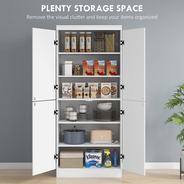 4-door storage unit with adjustable shelves, white