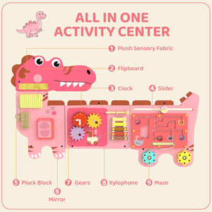 Pink Dinosaur Wall Activity Panel, 2 years and up