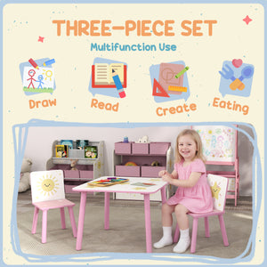 3-piece children's table and chair set, star pattern