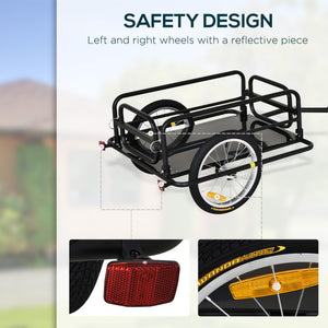 Folding cargo trailer for bicycle, black