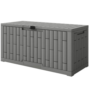 454-Liter (120-Gallon) Resin Outdoor Storage Box, Lockable, Splash-Proof and UV-Resistant Storage Deck Box.