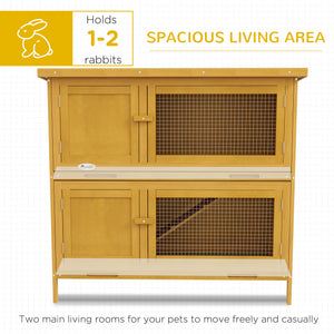 Wooden hutch with 2 large main compartments
