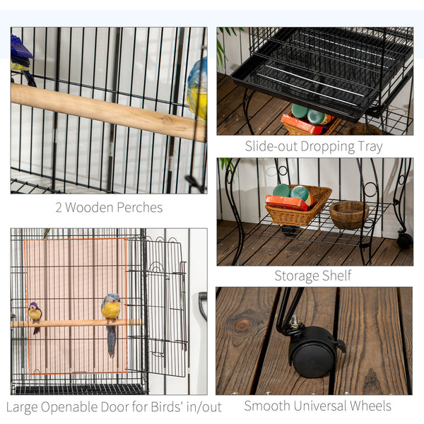 Large bird cage with opening lid