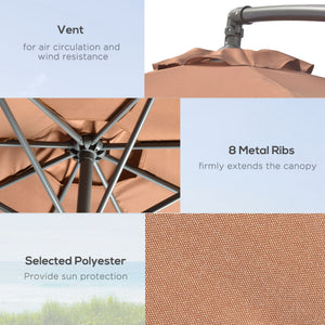 9.5-foot cantilever parasol, coffee color