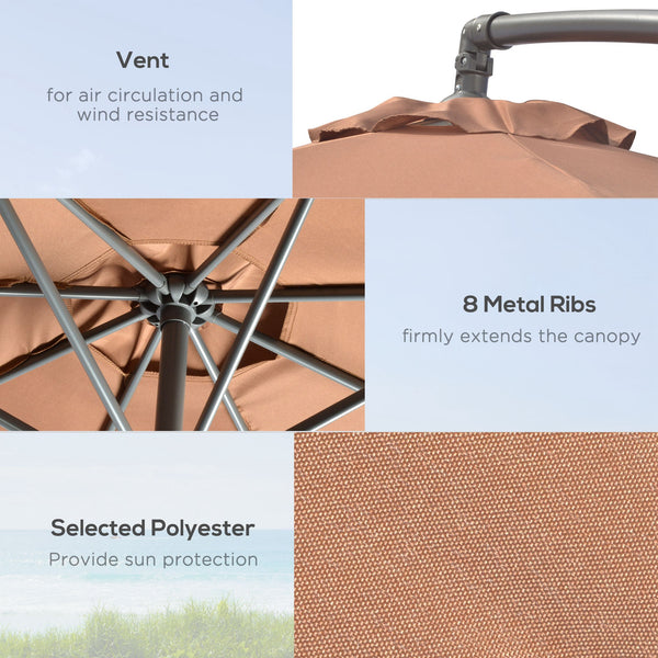 9.5-foot cantilever parasol, coffee color