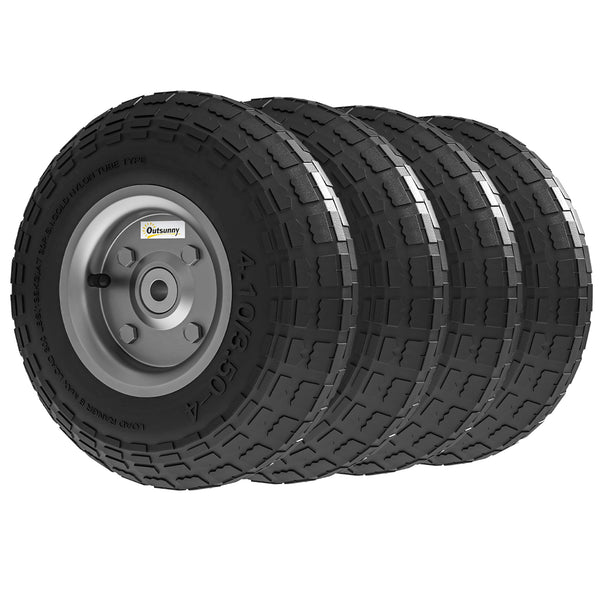 Set of 4 10-inch pneumatic wheels for wheelbarrows